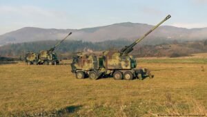 On Monday, Serbia positioned self-propelled 155 mm gun-howitzers near the border with Kosovo