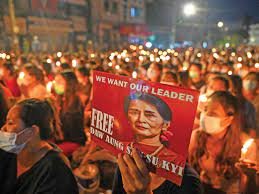 Protests for Aung San Suu Kyi