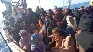 Rohingyas migrants in the sea